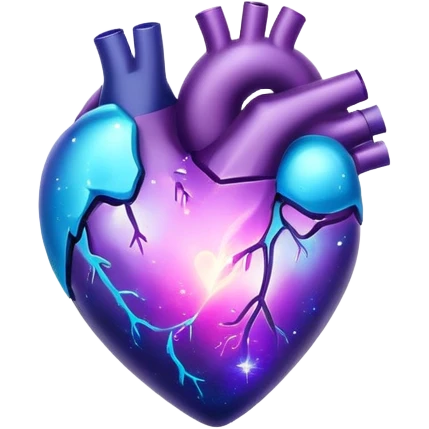 Galaxy heart that is blue and purple  emoji