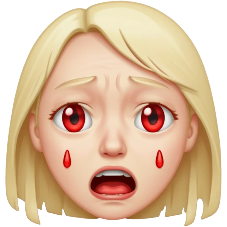 realistic loudly crying face emoji