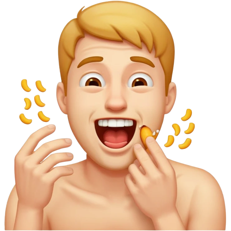 guy choking himself in laughter  emoji