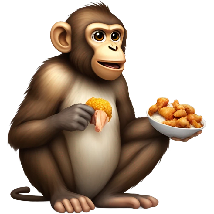 monkey eating chicken emoji