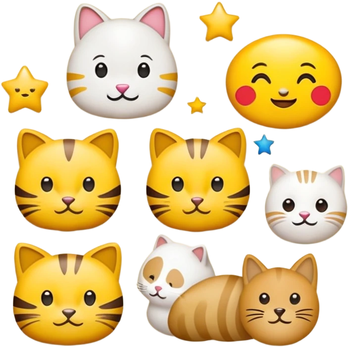 幫我設計一個有關貓咪統治世界的主題並作出20個文字與emojis 結合的故事 emoji