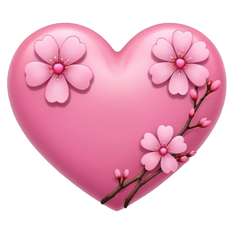heart with sakura emoji