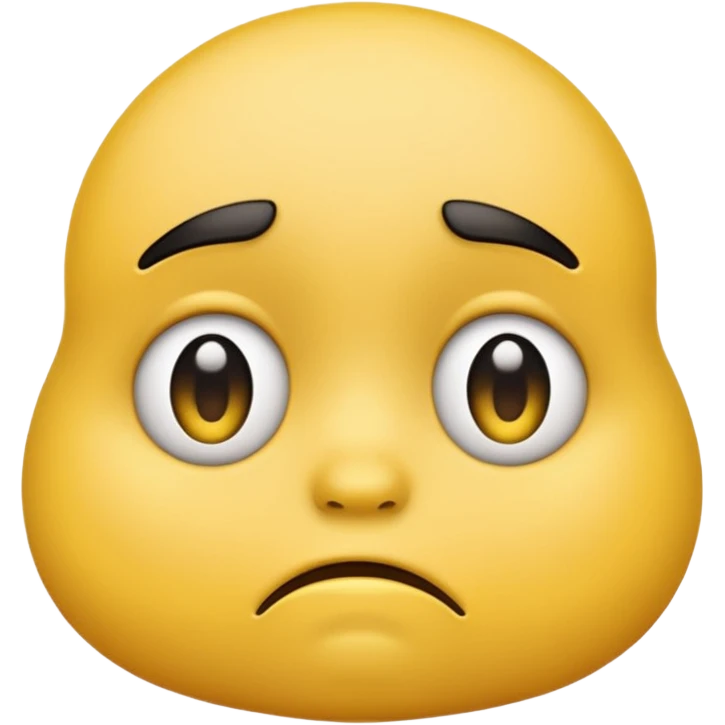 sad face with a big pouty bottom lip, and sad eyes and make it the emoji face not a human face emoji
