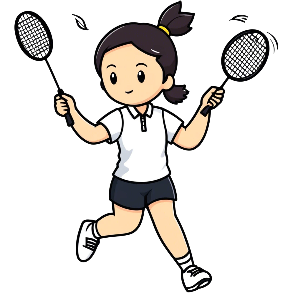 Beautiful girl playing badminton emoji