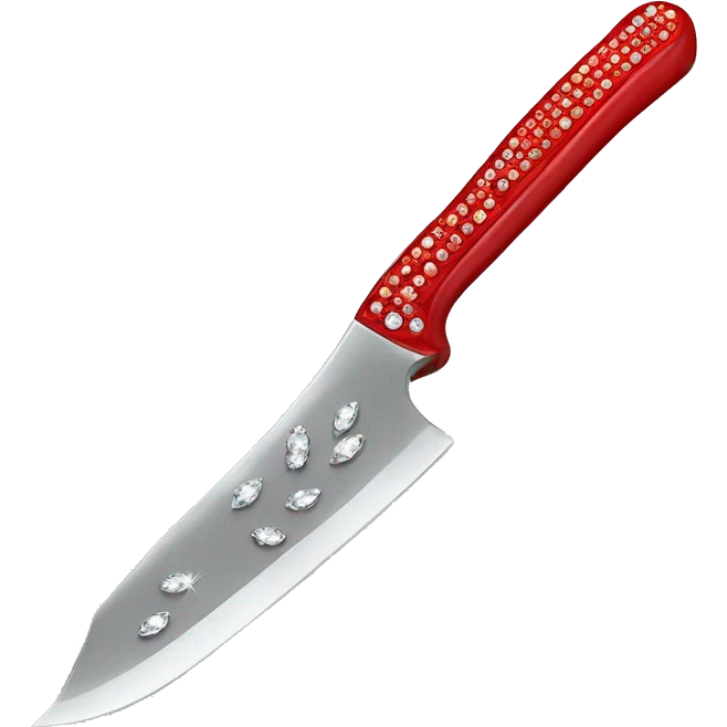 one red knife with rhinestones all over the blade and handle emoji