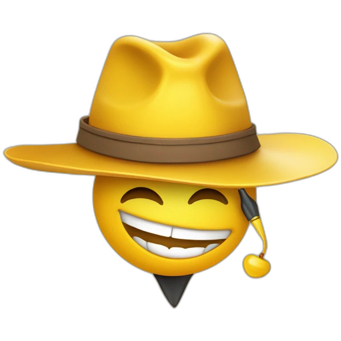 ampolleta sonriente y de color amarillo con sombrero antropomorfisada de cuerpo completo con piernas y brasos vestida de estudiante y sacando fotocopias junto a una fotocopiadora emoji