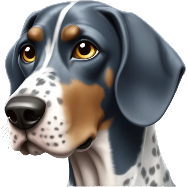 Blue-tick coonhound pointer mix emoji