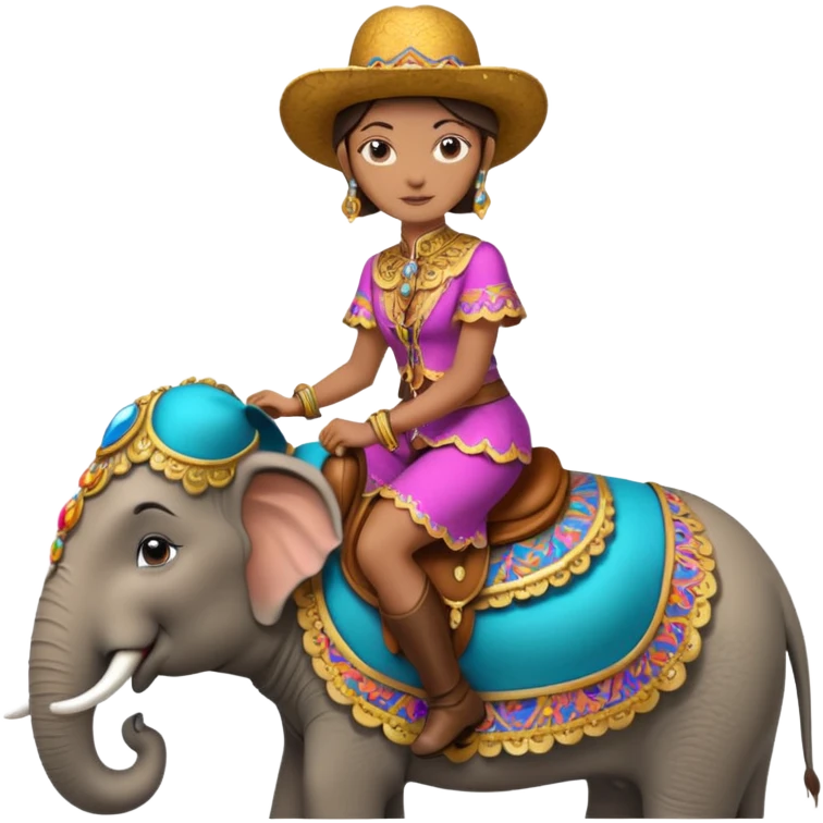 lady Rider on elephant emoji