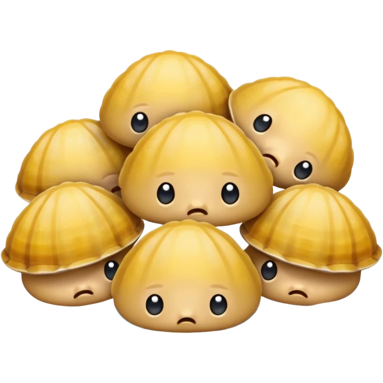 Sad group of clams crying emoji