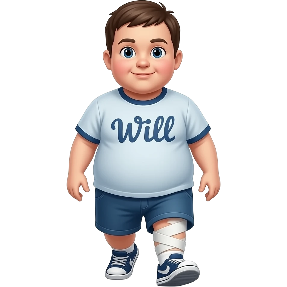 EN SU CAMISA PONE WILL. ESTA MUUUUUUUUUY TRISEHAZME A UN NIÑO TAN SUMAMENTE GORDO QUE AL CAMINAR SE HA ROTO LA PIERNA emoji