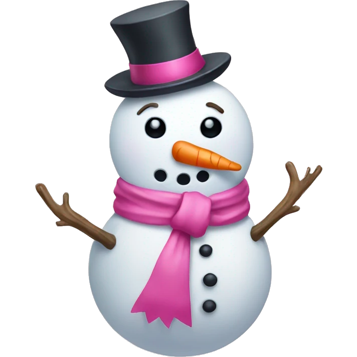 Snowman with pink bow emoji