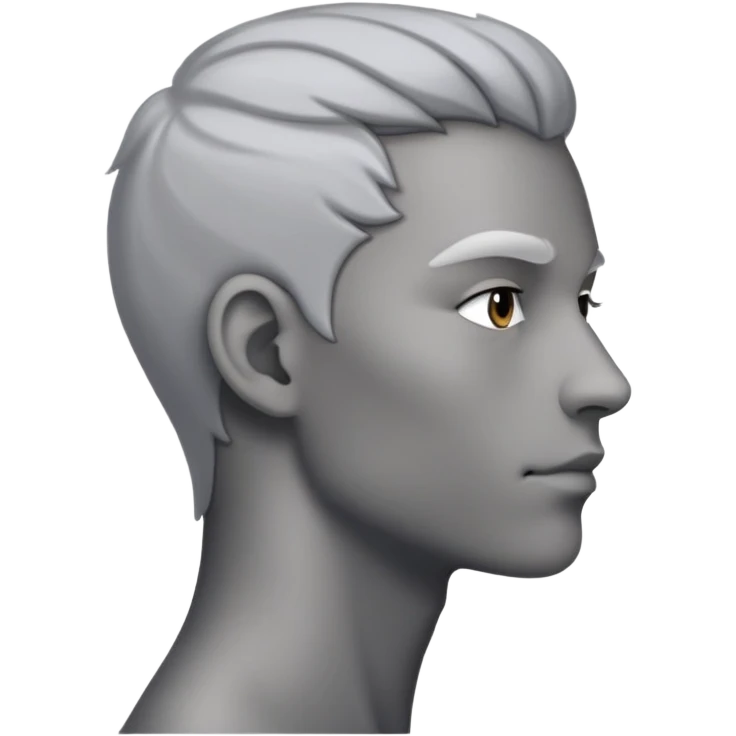 gray human profile side view of face emoji