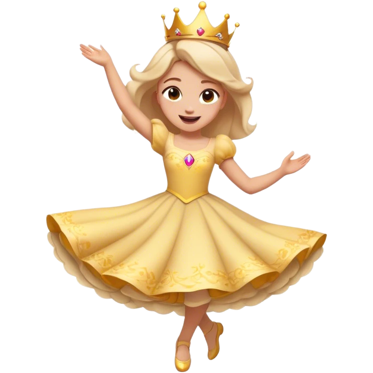 Cinematic Playful Aurora Portrait Emoji, Spinning in her dress, arms gracefully extended, eyes filled with laughter, exuding joy and charm, a princess dancing through her dreams! emoji