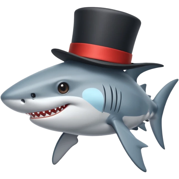 Shark with a top hat emoji