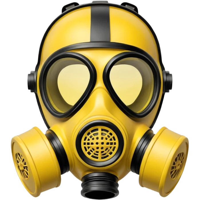 yellow and black gas mask emoji