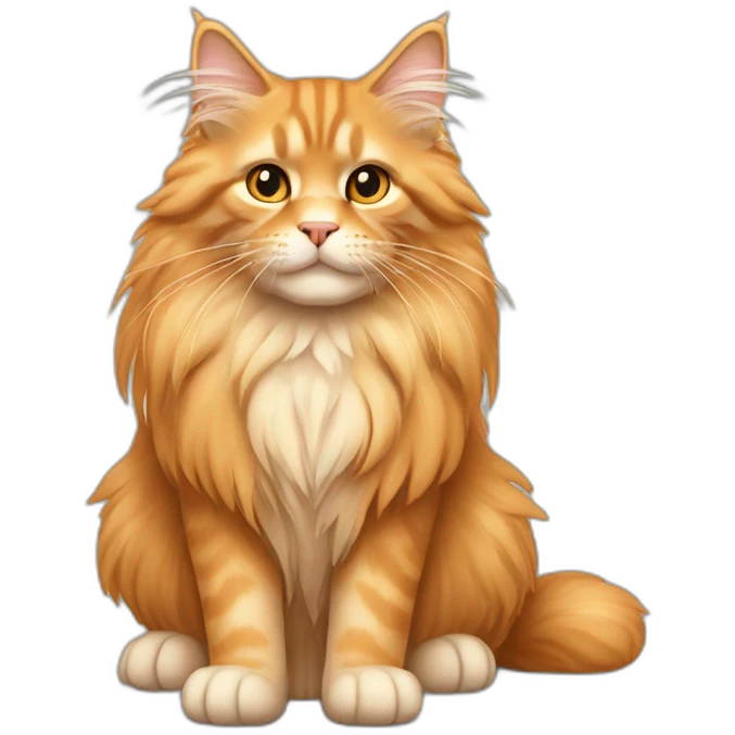 Light orange main coon sit emoji