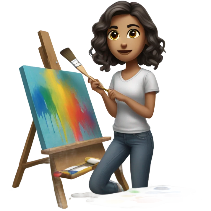 Brunette girl painting  emoji