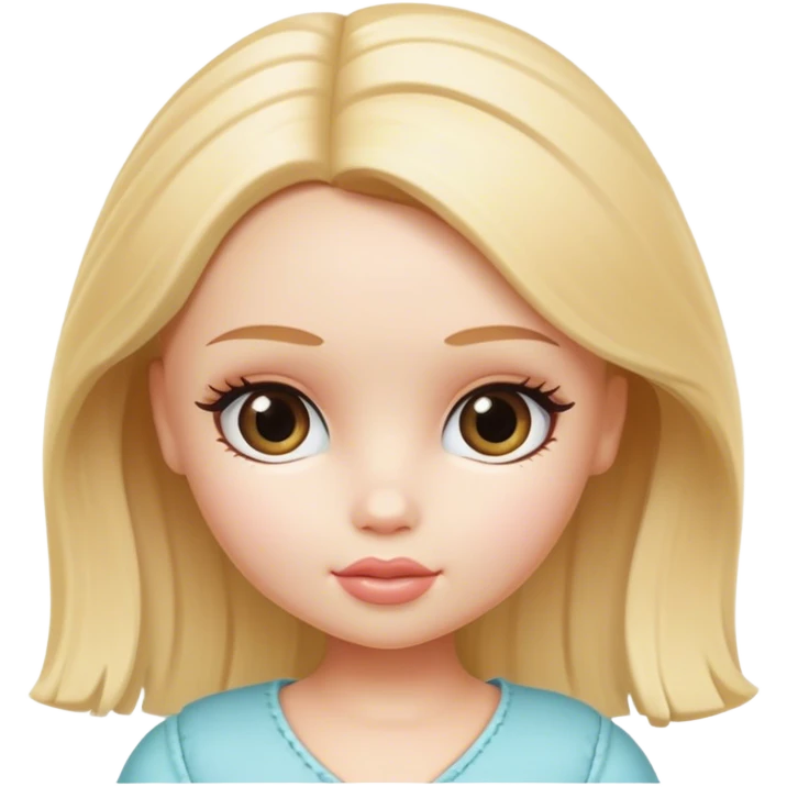 a blonde doll similar to bratz ut cute  emoji