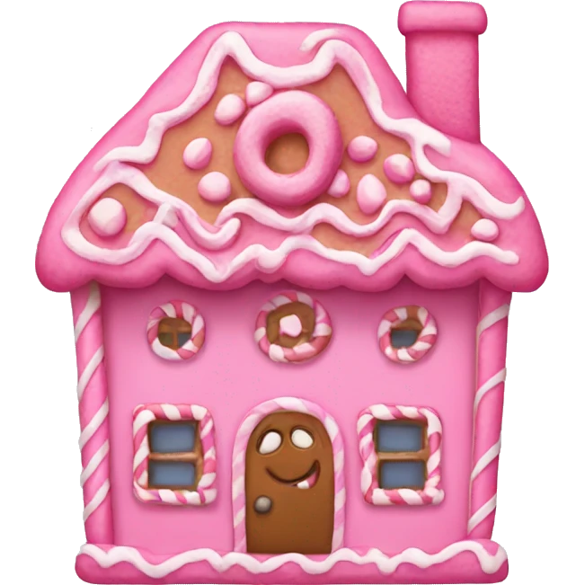 pink gingerbread house emoji