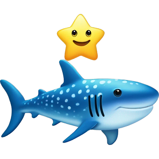 Two baby whale shark emoji rainbow with star emoji