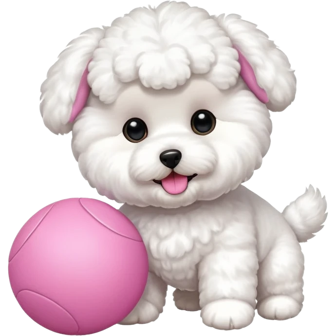 Bichon Frisé dog playing with toys emoji