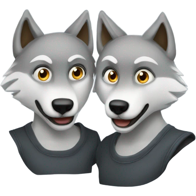 Two alpha wolfs emoji