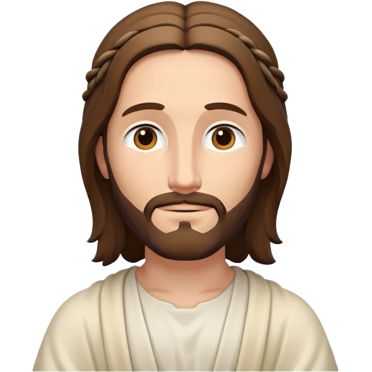 Jesus meditating with gentle smile emoji