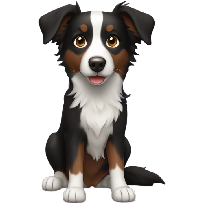 Black and brown border collie emoji