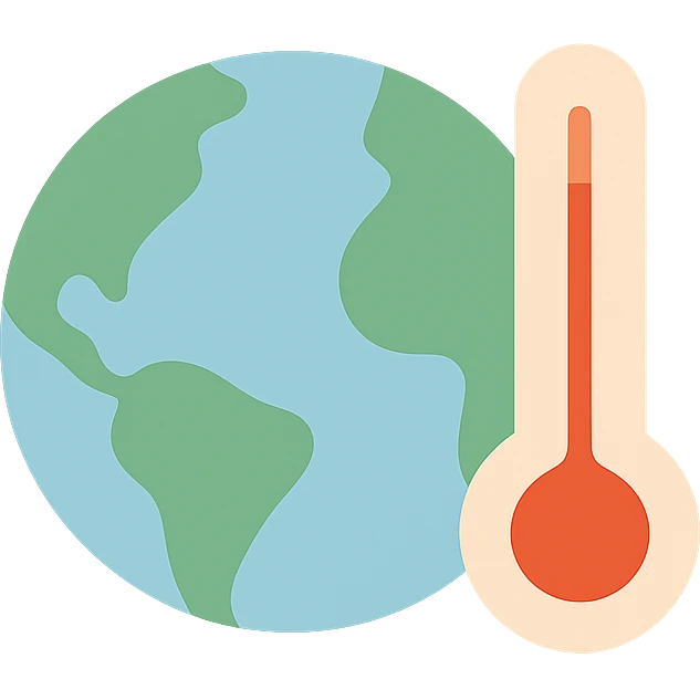 globe with a thermometer sticking out emoji