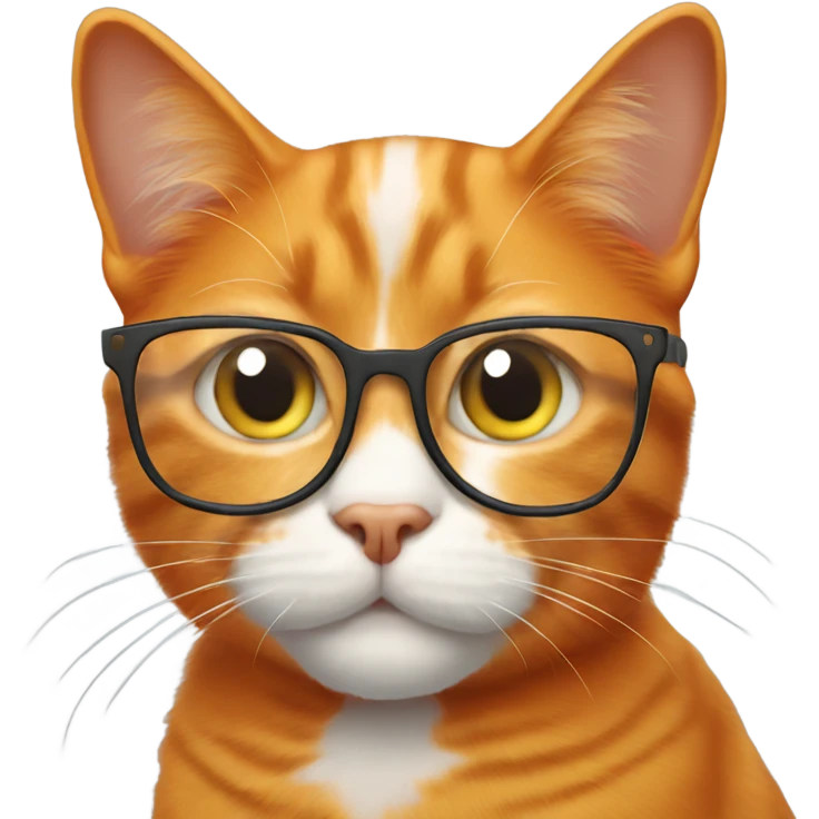 Orange cat wearing glasses emoji