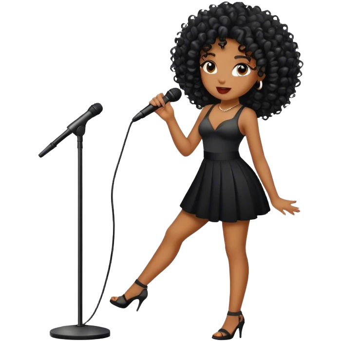 Singer curly black  girl  emoji