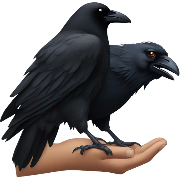 Raven with buffalo in talons emoji