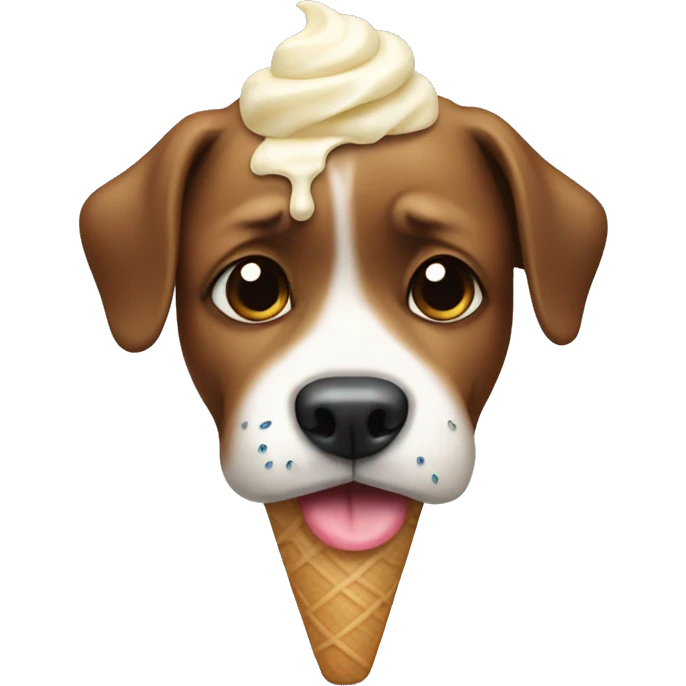 Dog crying ice cream  emoji