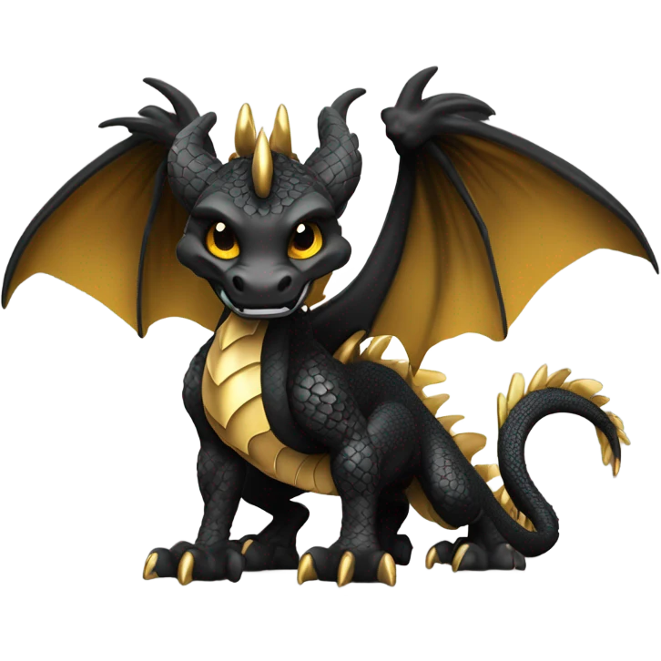 Fourth wing black and gold dragon emoji