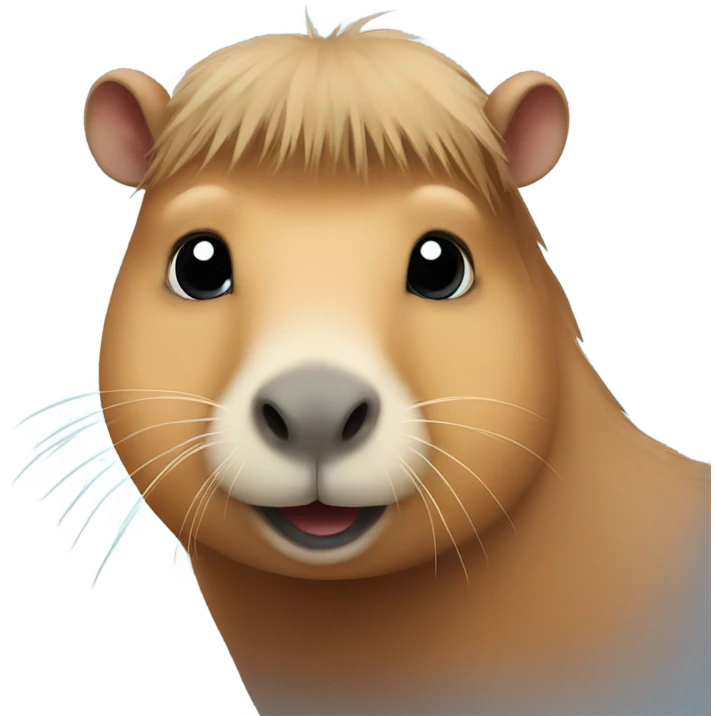Cute Capybara with eyelashes emoji