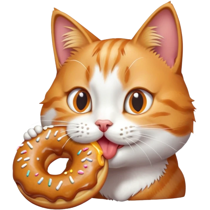 Cat licking a donut emoji