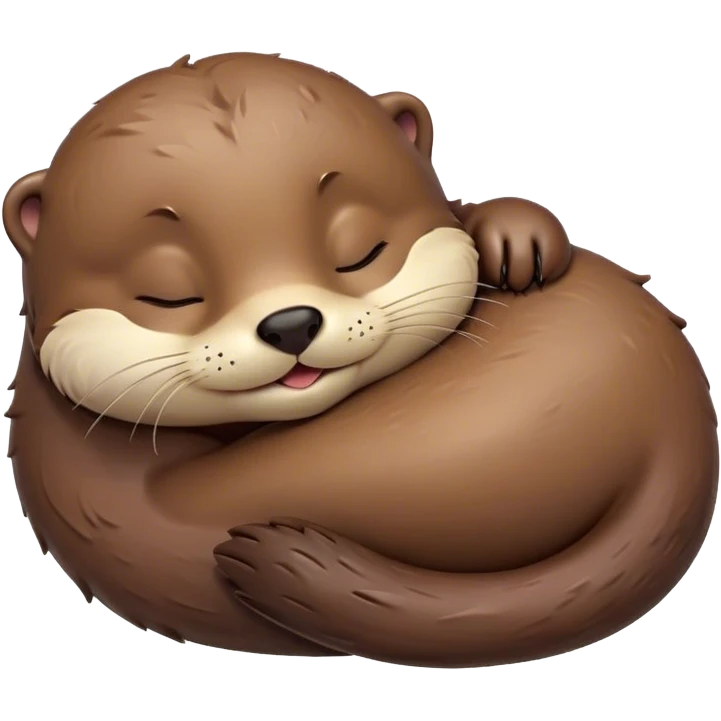 Meme-Worthy Cute Sleeping Otter Portrait Emoji, Head resting peacefully with a contented smile, showcasing a sleek, streamlined build and a luxuriously soft brown Fur, eyes shut in a serene, restful nap, Simplified yet hilariously adorable features, highly detailed, glowing with a soft, drowsy light, high shine, relaxed and utterly lovable, stylized with an air of playful laziness, bright and heartwarming, soft glowing outline, capturing the essence of a comically sleepy otter, so meme-worthy it feels like it could instantly become the next viral sensation of adorable slumber! emoji