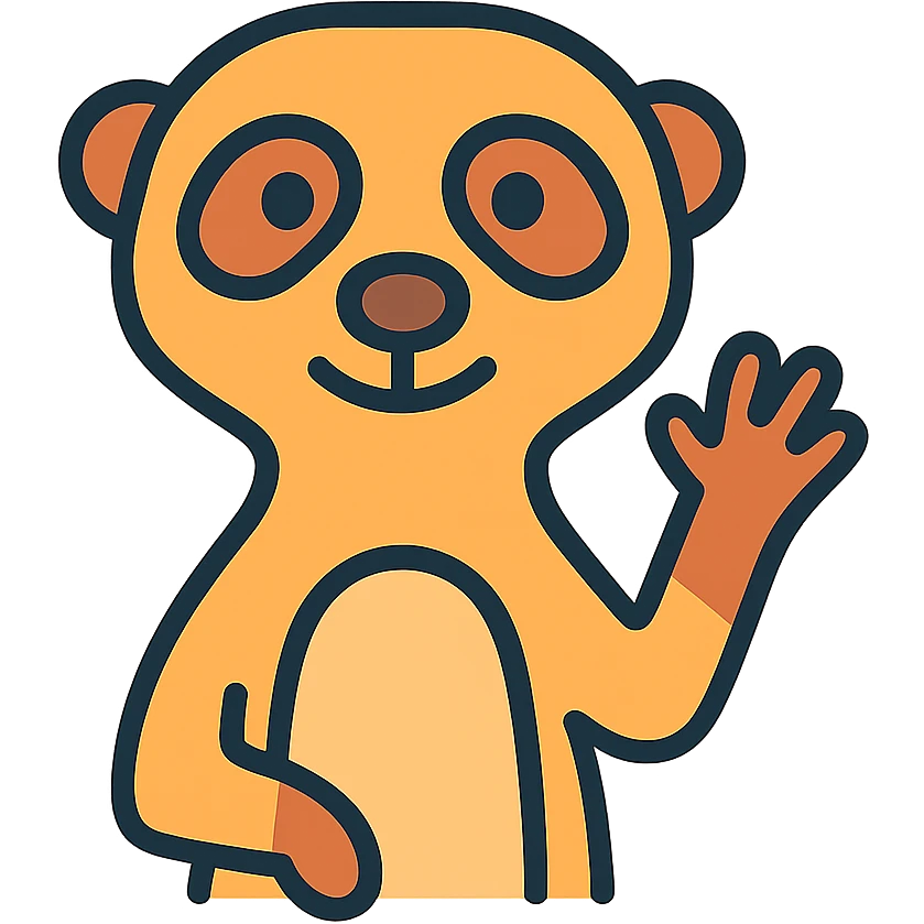 playful meerkat waving emoji