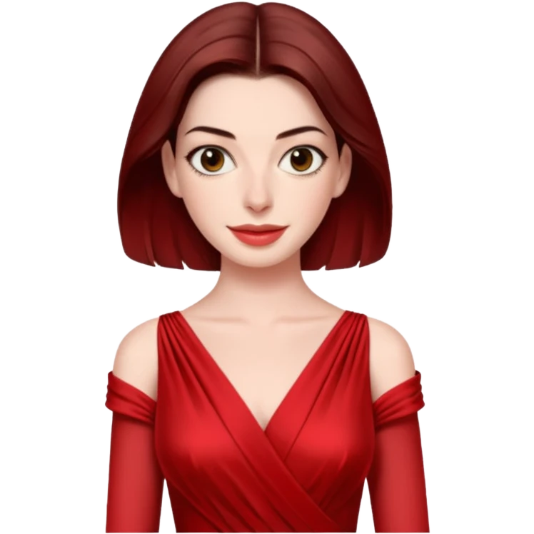 Anne Hathaway in red dress emoji