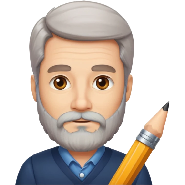 un escritor maduro con barba emoji