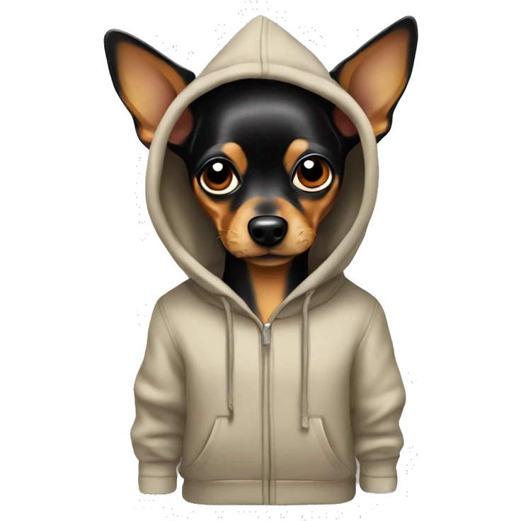 Toy terrier in a hoodie emoji