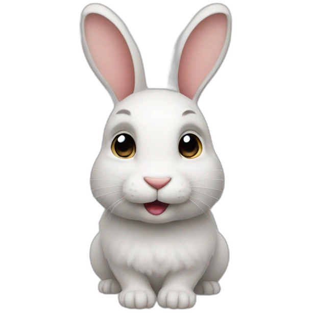 Rabbit with one ear up and one ear down emoji