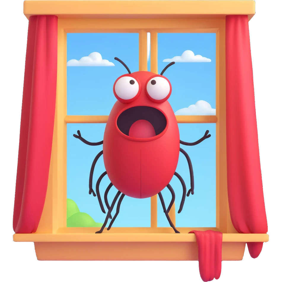 a fly on the window and angry man  emoji