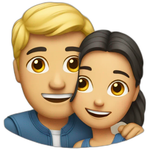 A couple hugging emoji