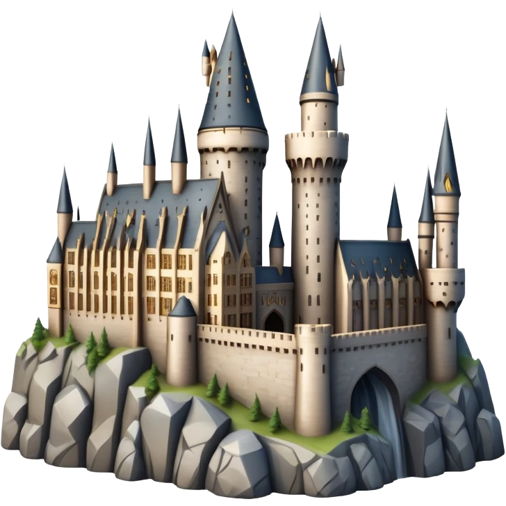 Hogwarts castle with tall towers and magical atmosphere emoji