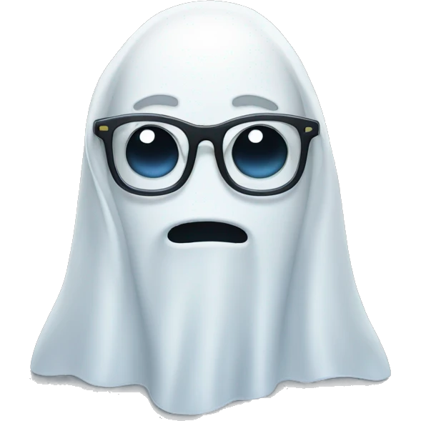 Ghost wearing glasses  emoji