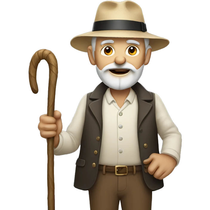old man with goat beard and cane emoji