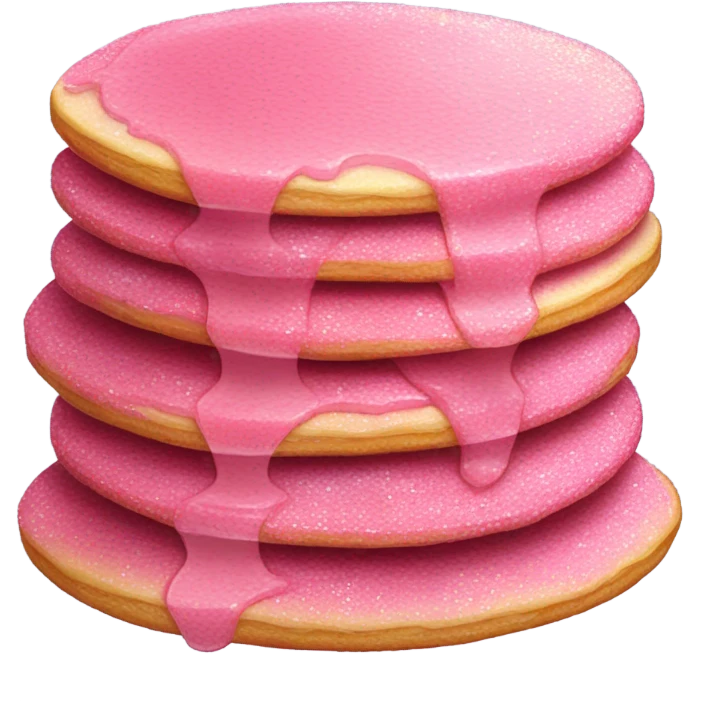 1 stack of pancakes that are pink with glitter  emoji