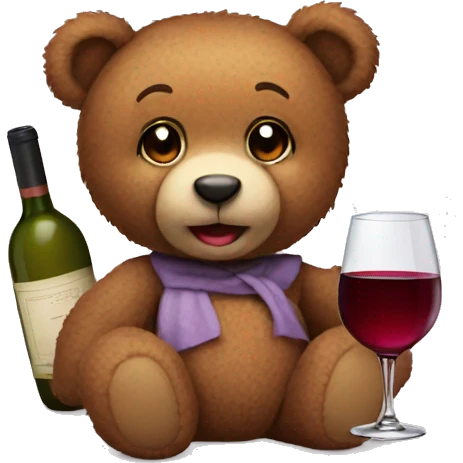 teddy bear with wine  emoji