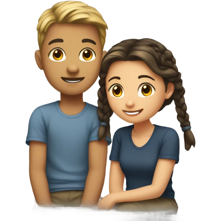 boy and girl indoors emoji
